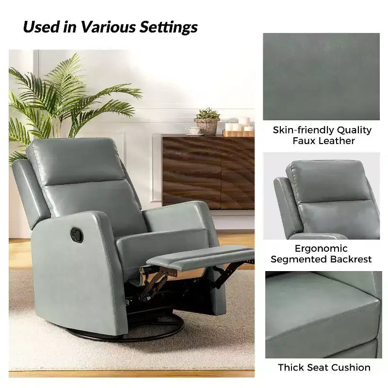 Coral Swivel Recliner with Metal Base Set of 2
