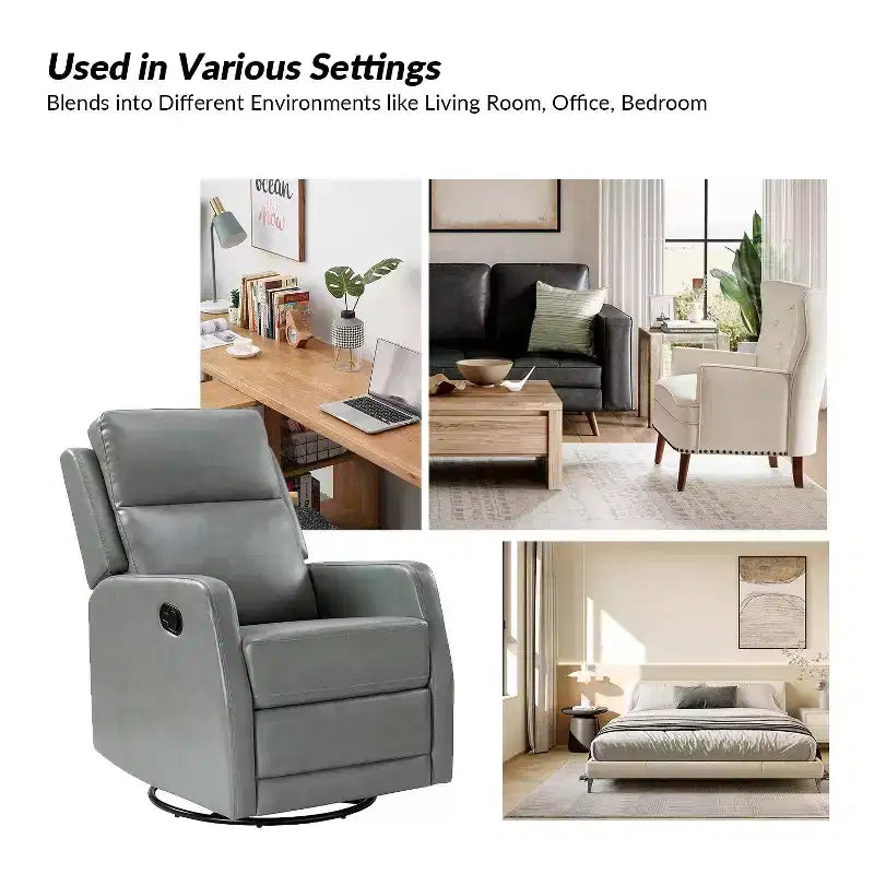 Coral Swivel Recliner with Metal Base Set of 2