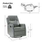 Coral Swivel Recliner with Metal Base Set of 2