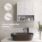 Farmhouse Bathroom Medicine Cabinet, Wall Cabinet with Barn Doors and Adjustable Shelf for Laundry Room