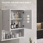 Farmhouse Bathroom Medicine Cabinet, Wall Cabinet with Barn Doors and Adjustable Shelf for Laundry Room