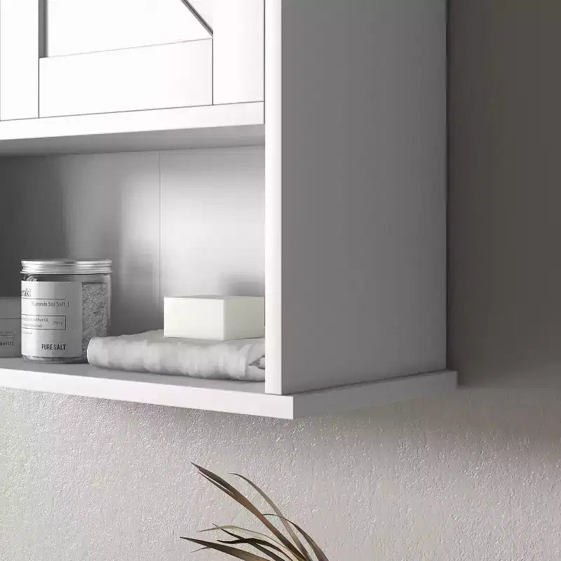 Farmhouse Bathroom Medicine Cabinet, Wall Cabinet with Barn Doors and Adjustable Shelf for Laundry Room
