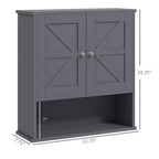 Farmhouse Bathroom Medicine Cabinet, Wall Cabinet with Barn Doors and Adjustable Shelf for Laundry Room