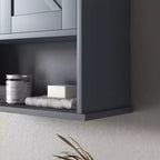 Farmhouse Bathroom Medicine Cabinet, Wall Cabinet with Barn Doors and Adjustable Shelf for Laundry Room