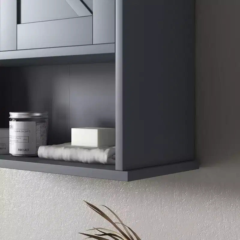 Farmhouse Bathroom Medicine Cabinet, Wall Cabinet with Barn Doors and Adjustable Shelf for Laundry Room