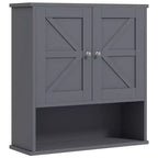 Farmhouse Bathroom Medicine Cabinet, Wall Cabinet with Barn Doors and Adjustable Shelf for Laundry Room