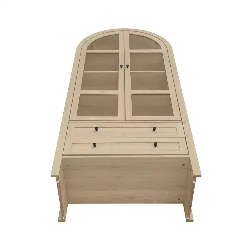 70.28in Tall Arched Kitchen Storage Display Cabinet, Farmhouse Pantry with Adjustable Shelves, Versatile Cupboard for Dining Room Living Room