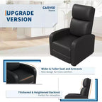 Recliner Chair for Adults,PU Leather Lazy Recliner Ergonomic Adjustable Single Sofa Enhanced with Side Pocket, Tall Back, Wide Arms Padded Seat