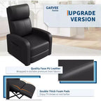 Recliner Chair for Adults,PU Leather Lazy Recliner Ergonomic Adjustable Single Sofa Enhanced with Side Pocket, Tall Back, Wide Arms Padded Seat