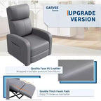 Recliner Chair for Adults,PU Leather Lazy Recliner Ergonomic Adjustable Single Sofa Enhanced with Side Pocket, Tall Back, Wide Arms Padded Seat