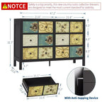 6-Drawer Wooden Dresser, Vintage-Inspired Storage Cabinet for Bedroom and Living Room