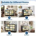 6-Drawer Wooden Dresser, Vintage-Inspired Storage Cabinet for Bedroom and Living Room