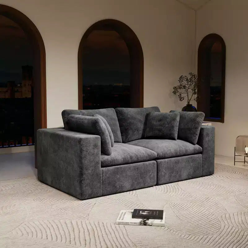 Verlano Modular Plush Corduroy Upholstered Sectional Sofa