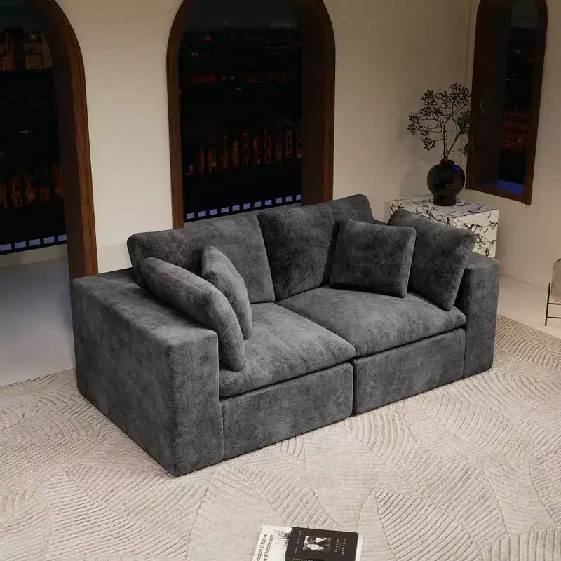 Verlano Modular Plush Corduroy Upholstered Sectional Sofa