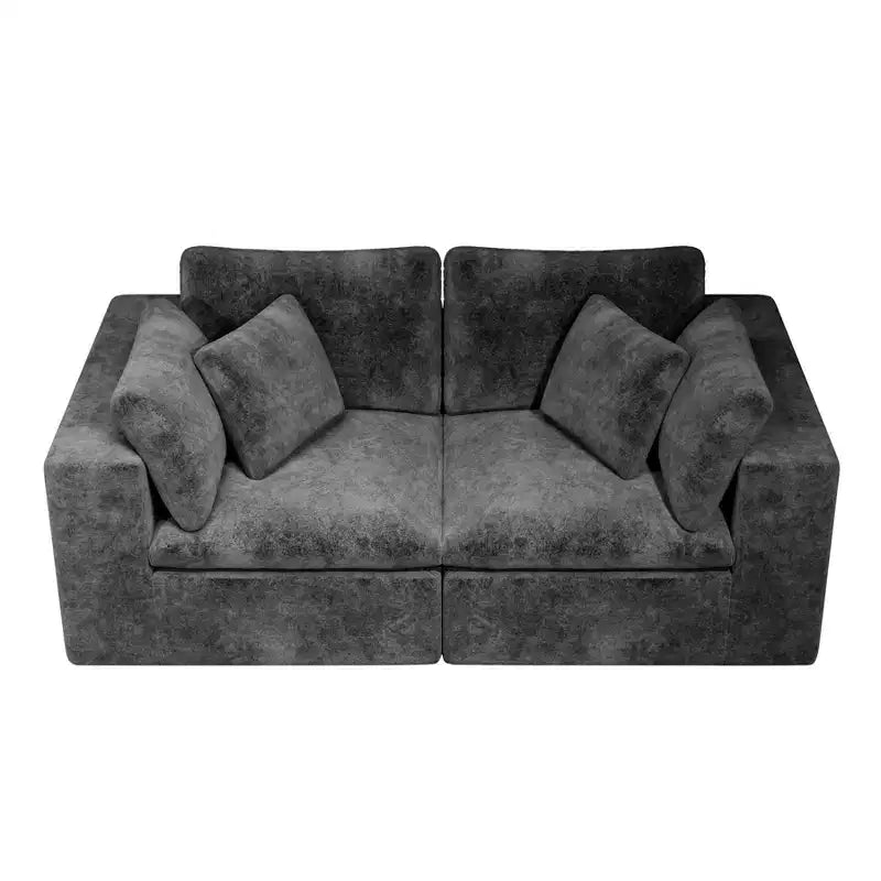 Verlano Modular Plush Corduroy Upholstered Sectional Sofa