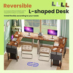 50 L-Shaped Computer Desk with Side Storage Bag,Corner Desks with CPU Stand& Metal Frame,Gaming Desk for Home Office Dorm Studying Room