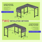 50 L-Shaped Computer Desk with Side Storage Bag,Corner Desks with CPU Stand& Metal Frame,Gaming Desk for Home Office Dorm Studying Room
