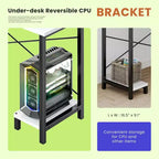 50 L-Shaped Computer Desk with Side Storage Bag,Corner Desks with CPU Stand& Metal Frame,Gaming Desk for Home Office Dorm Studying Room