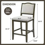 Counter Height Bar Stools Set of 2,Upholstered Bar Chair with Rubber Wood Frame & Footrest,Dining Chair for Kitchen Islands,Home Bars