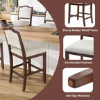 Counter Height Bar Stools Set of 2,Upholstered Bar Chair with Rubber Wood Frame & Footrest,Dining Chair for Kitchen Islands,Home Bars