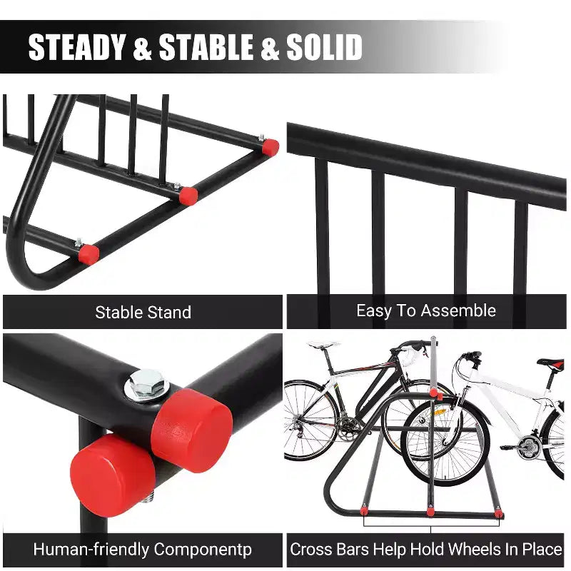 Commercial Floor Bike Rack Stand Heavy Duty,5/10 Bike Parking Rack,Steel Outdoor Bike Rack for Garages,Stores,Schools,Solid & Easy to Assemble