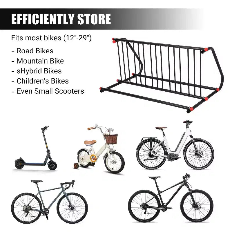 Commercial Floor Bike Rack Stand Heavy Duty,5/10 Bike Parking Rack,Steel Outdoor Bike Rack for Garages,Stores,Schools,Solid & Easy to Assemble