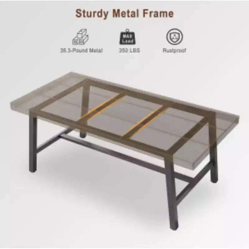 1-Piece Industrial Style Rectangular Dining Table