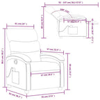 Massage Recliner Chair - Light Gray Manual Push Back