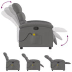 Massage Recliner Chair - Light Gray Manual Push Back