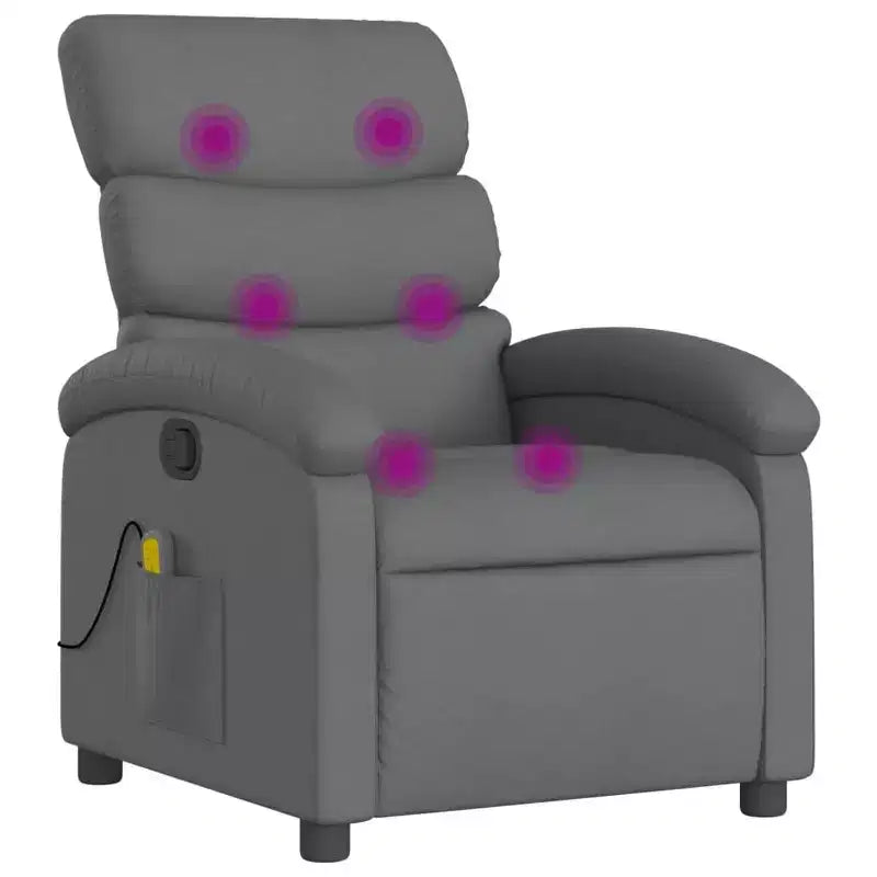 Massage Recliner Chair - Light Gray Manual Push Back