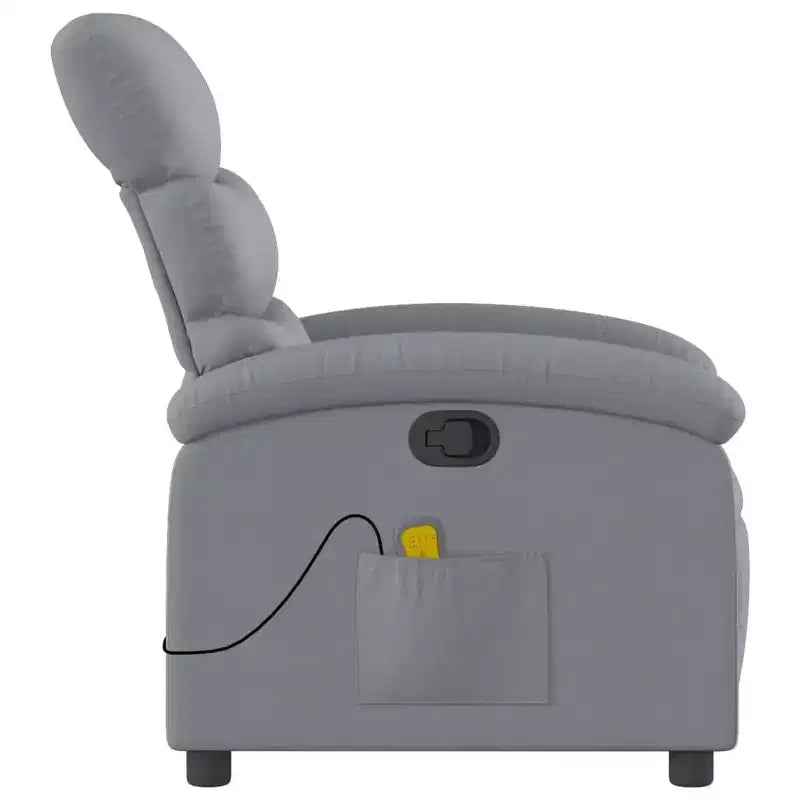 Massage Recliner Chair - Light Gray Manual Push Back