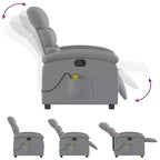 Massage Recliner Chair - Light Gray Manual Push Back