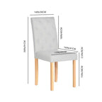 Set of 4 Upholstered Dining Chairs with Button-Tufted Back, Soft Foam Seat & Solid Wood Legs for Kitchen, Dining Room & Home