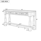 Mediterranean Style Rectangle Wood Long Console Table with Drawers and Shelf
