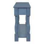 Mediterranean Style Rectangle Wood Long Console Table with Drawers and Shelf