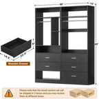 48 Closet System with 5 Wood Drawers