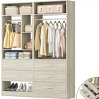 48 Closet System with 5 Wood Drawers