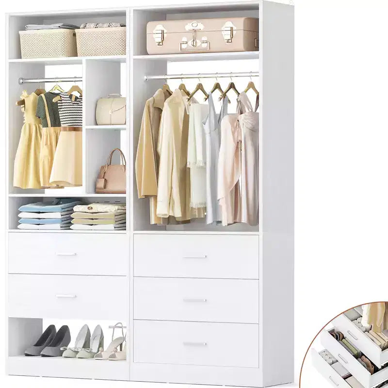 48 Closet System with 5 Wood Drawers