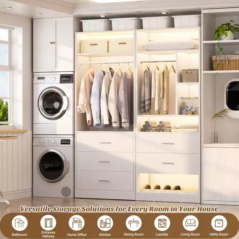 48 Closet System with 5 Wood Drawers