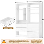 48 Closet System with 5 Wood Drawers