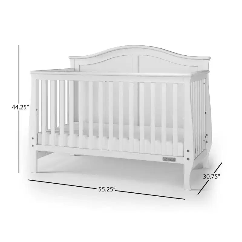 Camden 4-in-1 Convertible Crib, Converts to Day Bed, Toddler Bed and Full Size Bed, 3 Mattress Positions, Baby Safe Finish