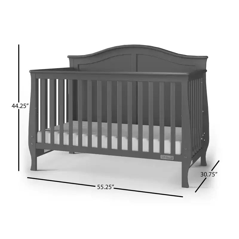 Camden 4-in-1 Convertible Crib, Converts to Day Bed, Toddler Bed and Full Size Bed, 3 Mattress Positions, Baby Safe Finish