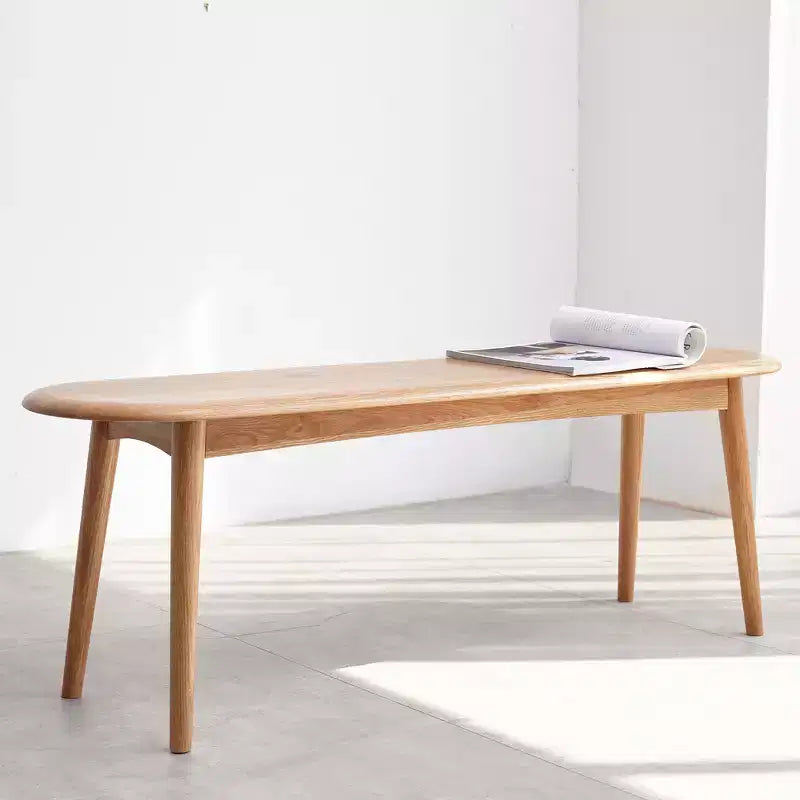 39.3 Skinny Wooden Dining BenchNatural Oak Seat for Indoor Use, Ideal for Entryway, Living Room, Bedroom, or Kitchen