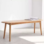 39.3 Skinny Wooden Dining BenchNatural Oak Seat for Indoor Use, Ideal for Entryway, Living Room, Bedroom, or Kitchen