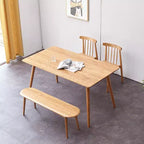39.3 Skinny Wooden Dining BenchNatural Oak Seat for Indoor Use, Ideal for Entryway, Living Room, Bedroom, or Kitchen