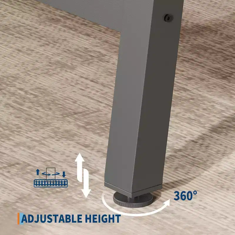 Industrial Dining Table for 4-6 People, 63 Long Wooden Kitchen Table with Sturdy Metal Frame & Grey Finish - Seats 4 Rectangular Counter