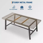 Industrial Dining Table for 4-6 People, 63 Long Wooden Kitchen Table with Sturdy Metal Frame & Grey Finish - Seats 4 Rectangular Counter