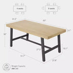 Industrial Dining Table for 4-6 People, 63 Long Wooden Kitchen Table with Sturdy Metal Frame & Grey Finish - Seats 4 Rectangular Counter