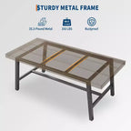 Industrial Dining Table for 4-6 People, 63 Long Wooden Kitchen Table with Sturdy Metal Frame & Grey Finish - Seats 4 Rectangular Counter