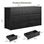 7 Drawer Dresser for Bedroom, 53W Wooden Chest of Drawers, Handle-Free Clothes Storage Organizer, Dresser TV Stand for Hallway, Bedroom